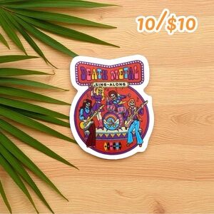 Death Metal Sing-Along Vinyl Sticker – Retro Band Design